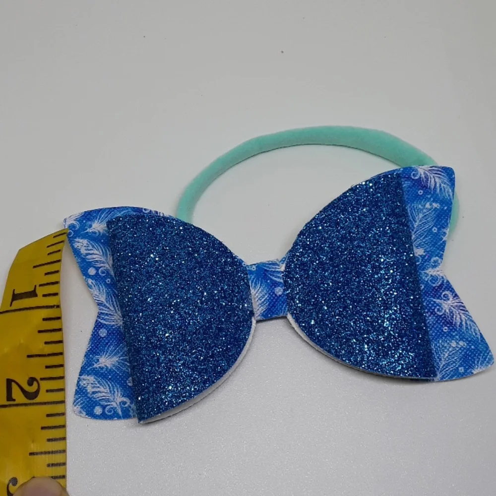 handmade blue bow headband